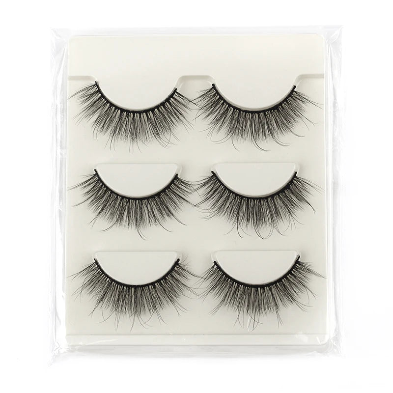 3/5 Pairs Hot Sale Natural Long 3D Mink Lashes Soft Short Faux Cils Handmade Fake Lashes Makeup Tool Eyelash Extension maquiagem