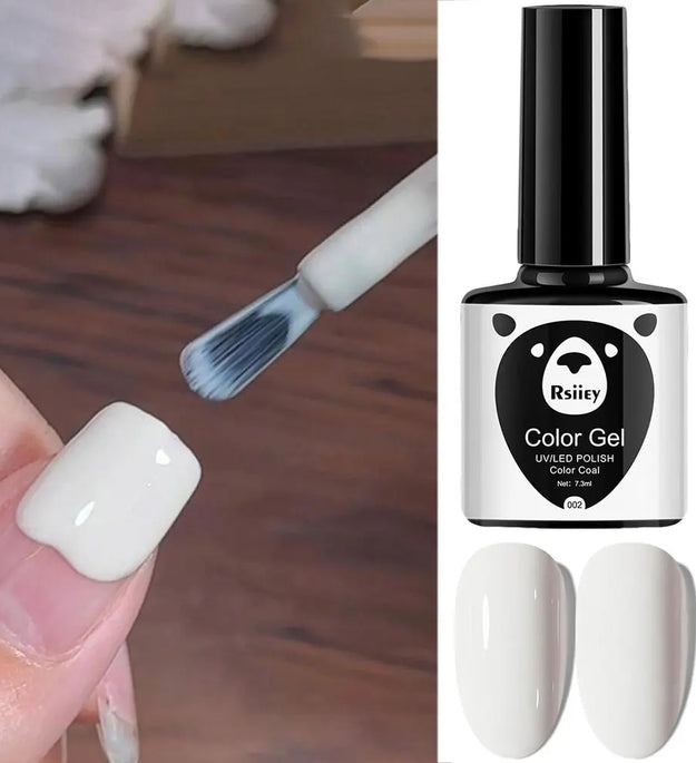 1pcs 7.3ml White Gel Nail Polish French Manicure Gel Polish Semi Permanent Soak Off UV Gel Varnish Base Top Coat Winter Nail 105