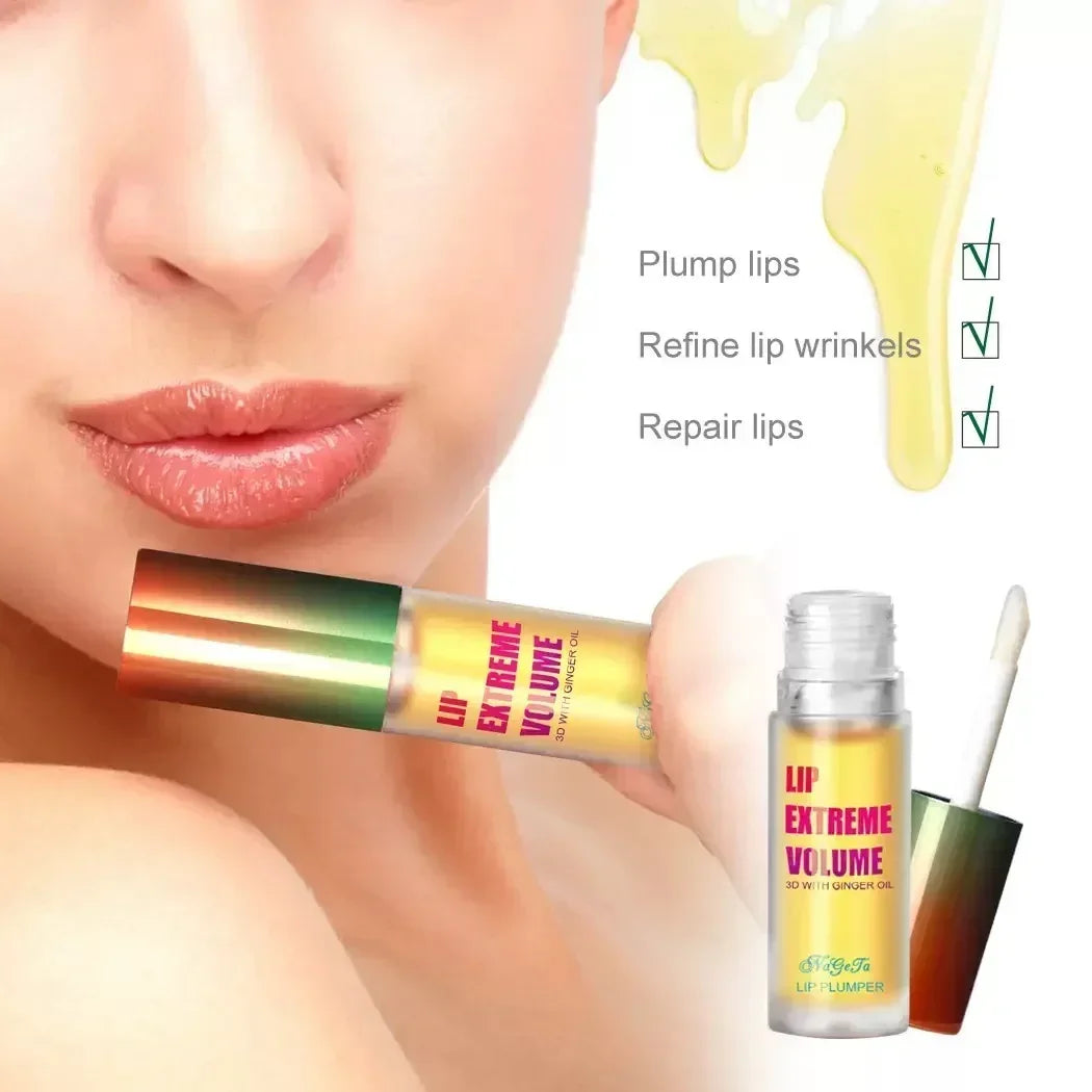 1/2Pcs Ginger And Mint Lip Plumper Oil Radiant,Plumping Lip Volumizing Serum for Smoother,Fuller Lips for Youthful and Sexy Look