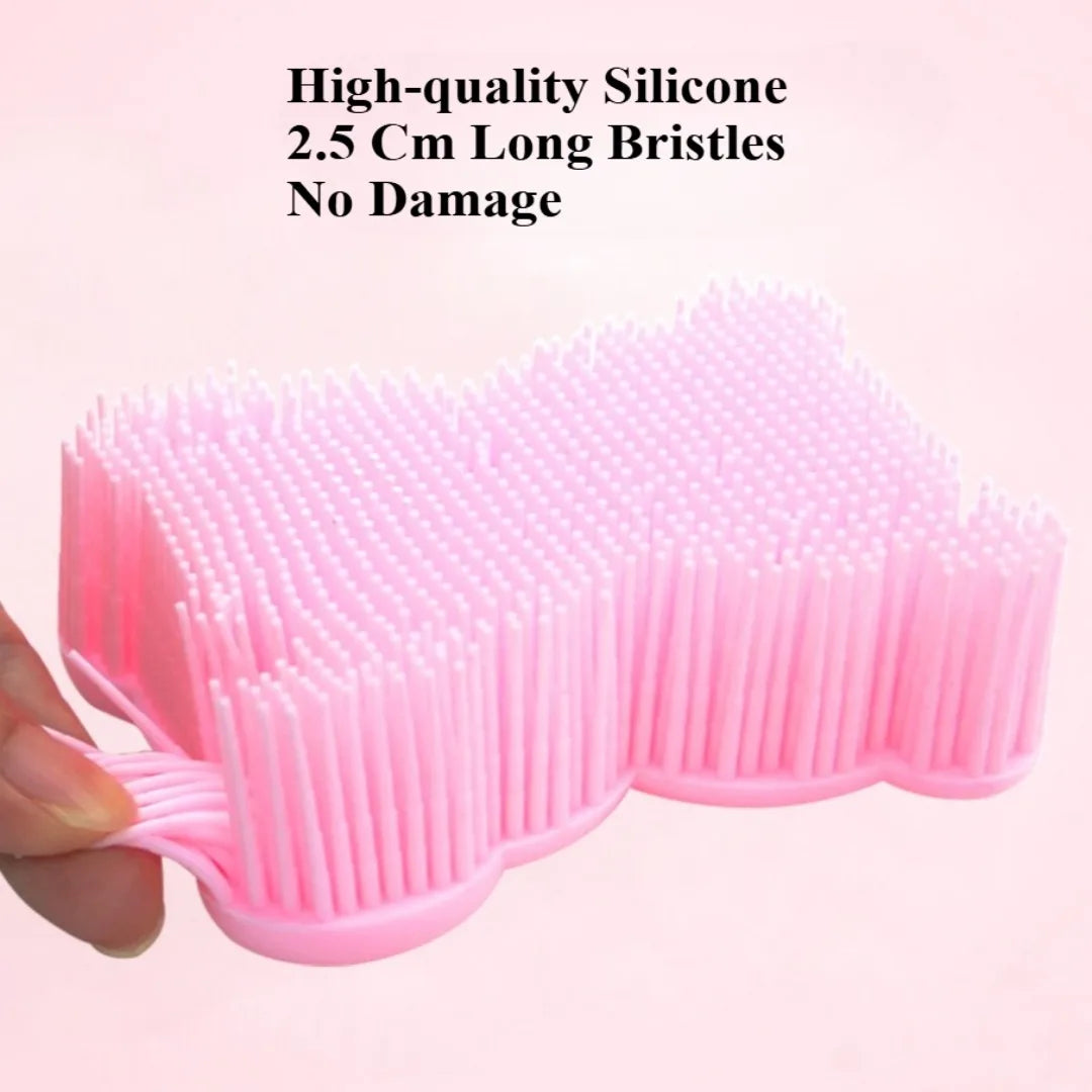 1pc Exfoliating Silicone Bath Brush Cleanser Soft Silicone Body Scrubber Shower Massages Body Care Skin Back Scrub Bathing Tools