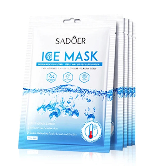 5pcs SADOER Ice Masks for Face Deep Hydrating Moisturizing Brightening Firming Face Mask Sheet Facial Masks Beauty Skin Care