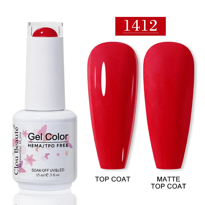 Clou Beaute 15ml HEMA TPO FREE Gel Nail Polish Vernis Semi Permanent UV Nail Art Varnish Lakiery Hybrydowe Manicure Gel Polish