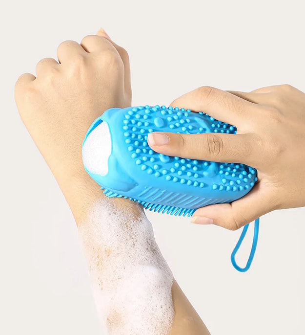 Silicone Bubble Brush Double-Sided Exfoliating Soft Bath Scrubber Massage Shower Brush Deep Body Skin Massage Cleaning Tools
