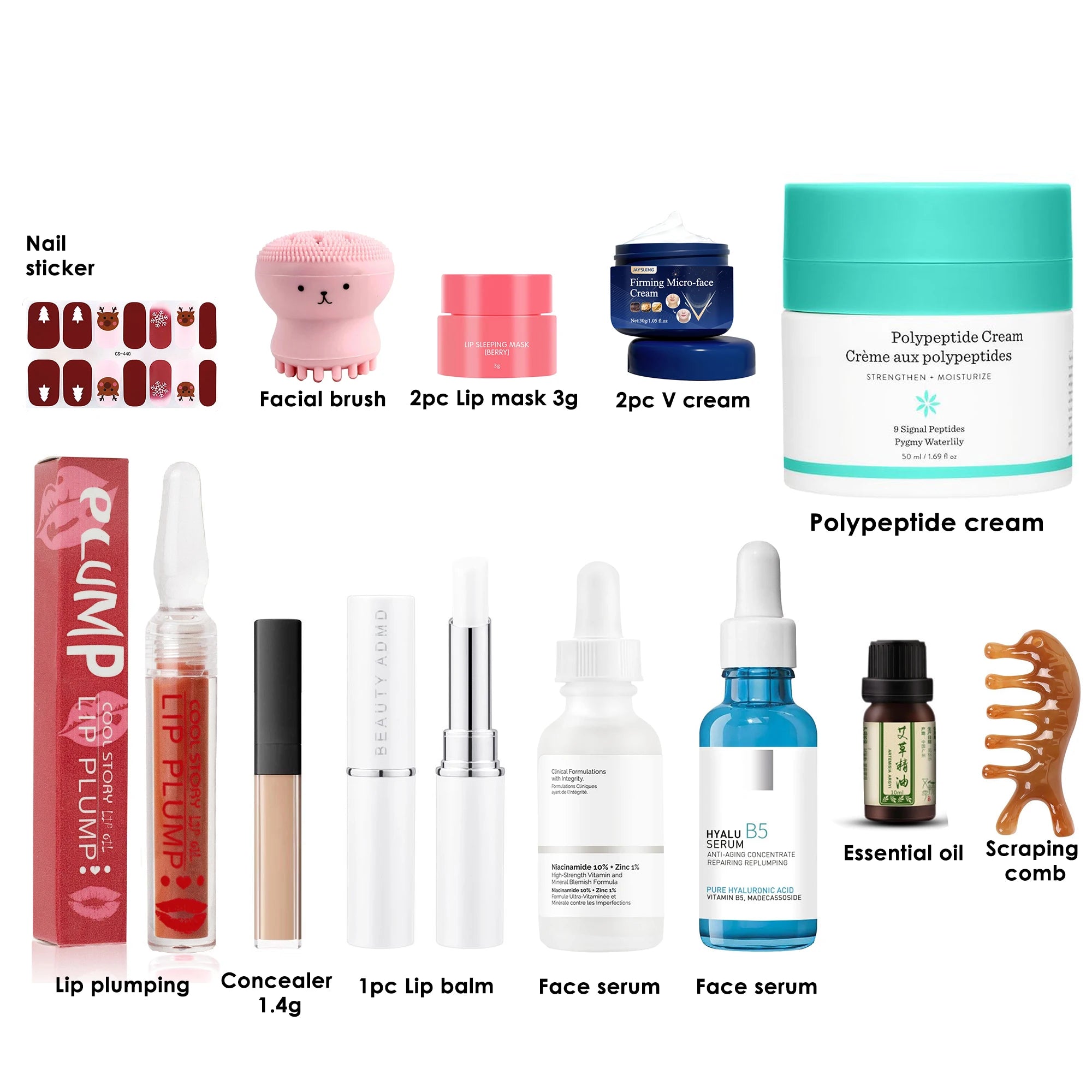 2025 Christmas Advent Calendar DIY Face Cream Concealer Essence Christmas Makeup Set Countdown Calendar Gift Box Skin Care Set