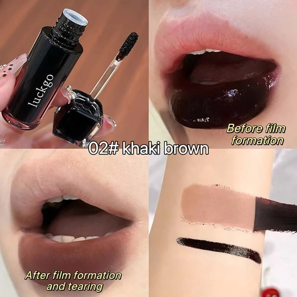 LUCKGO Peelable Lip Stain Matte Korean Waterproof Tear Off Lip Gloss Sweat Resistant Long Lasting Non Transfer Lip Tint Makeup