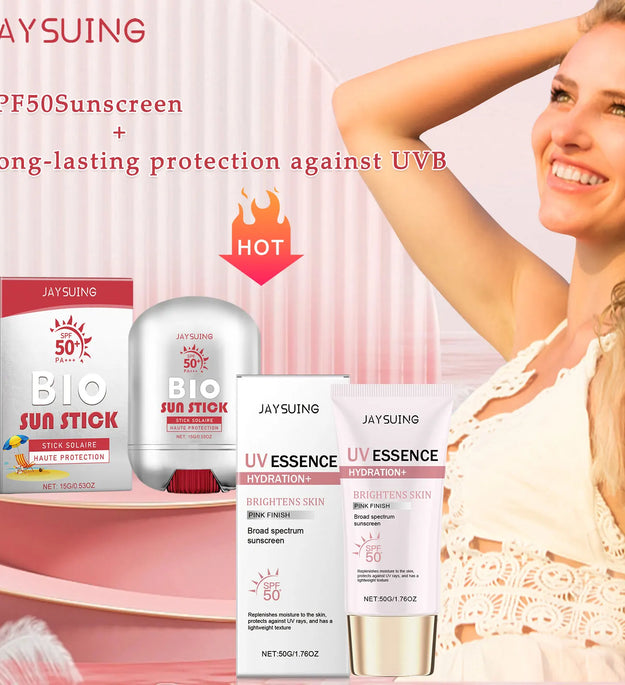 Spf 50+ Sunscreen Stick Hydrating Oil Free Anti Sun UV Protection Natural Sunblock Isolation Cream Mild Face Body Moisturizer