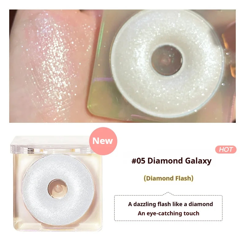 Judydoll High Gloss Cream Shimmer Glitter Fine Pearlescent Flash Highlighter Longlasting Easy to Apply  Face Brighten Makeup