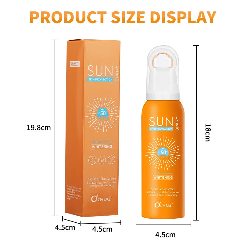 O‘cheal 150ml Sunscreen Spray Anti-aging Anti Wrinkle Moisturizing Whitening Sunscreen Spray Facial Body Neck Skin Care Cream - BlissFully