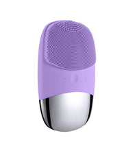 Square Electric Facial Cleansing Brush Silicone Rechargeable Introducer Beauty Device Ultrasonic Face Cleaning Massage Tool - BlissFully