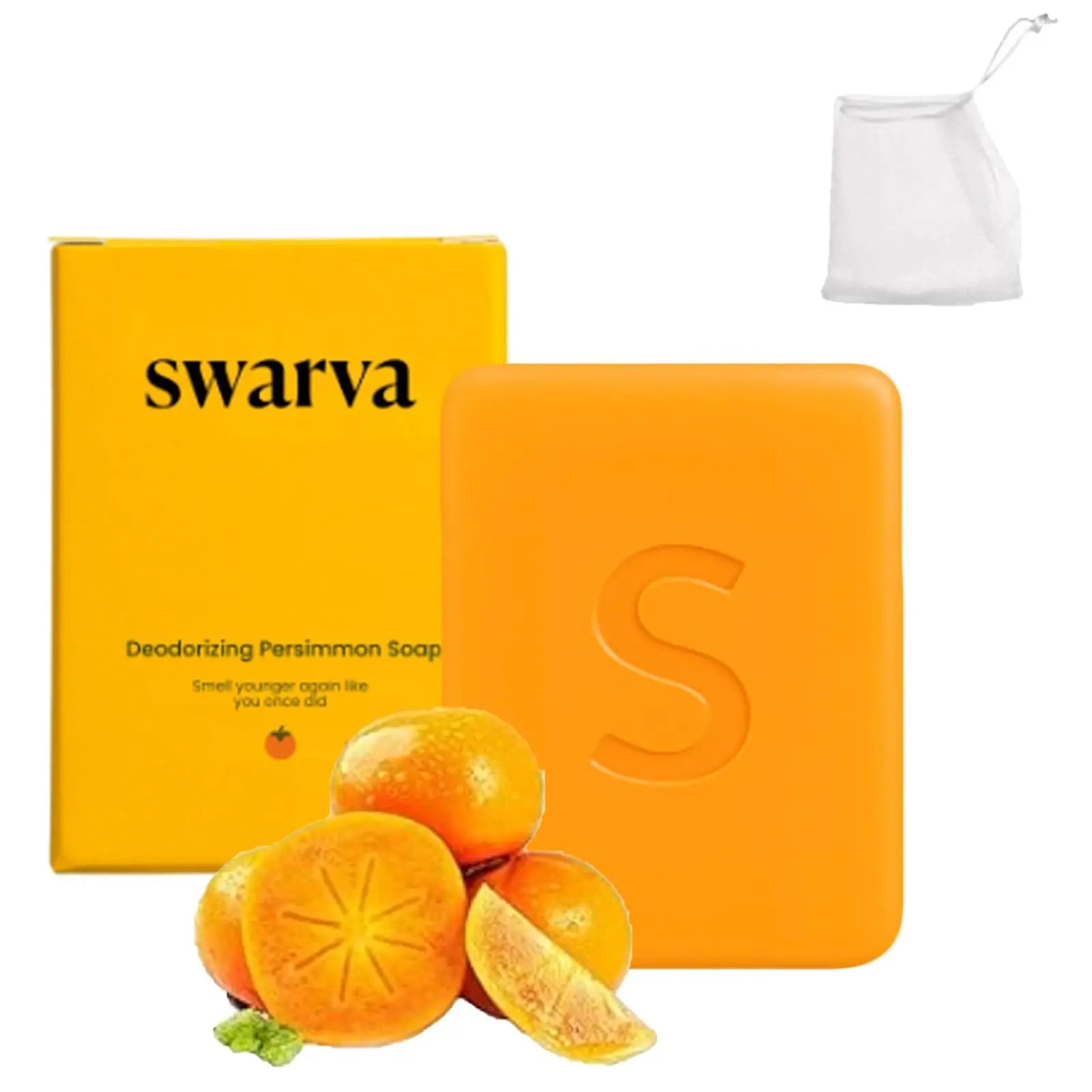 Swarva Persimmon Soap, Natural Aroma & Gentle Cleansing Handmade Bar for Bathing & Skin Care