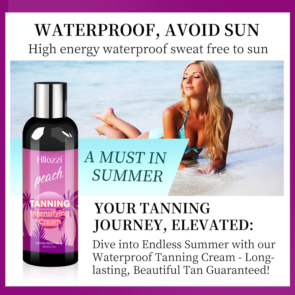 2.7fl.oz peach tanning cream self-tanning waterproof long-lasting beach sunbathing to create charming bronze skin - BlissFully