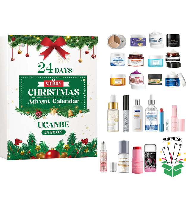 Christmas Beauty Advents Calendar Skincare Set 24 Days Luxurious Makeup Present Surprises For Holiday Birthday Present