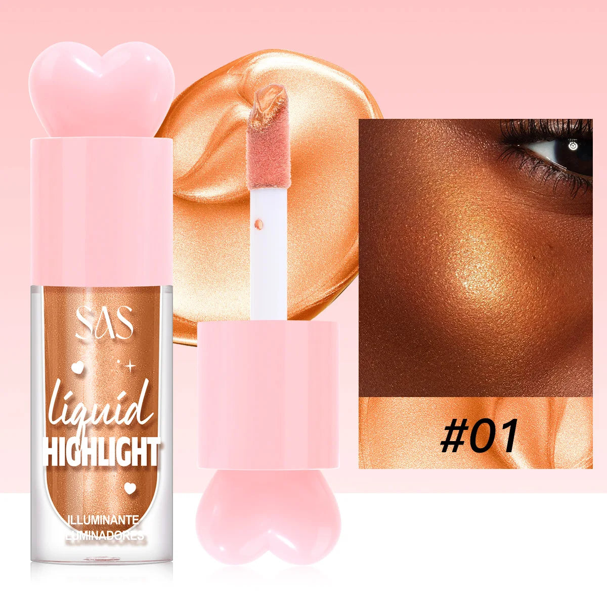 Liquid Highlighter For Face Contouring Makeup Shimmer Brightening Moisturizer Body And Cheekbone Enhancer