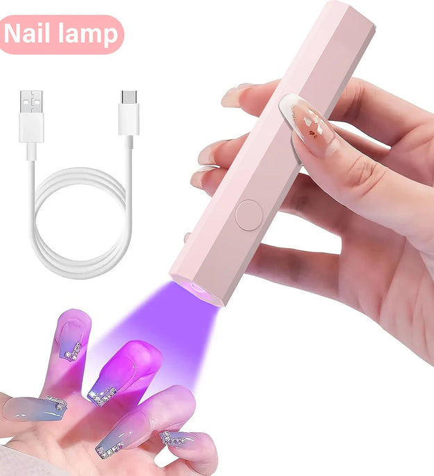 Convenient Handheld Mini UV Light Cure Nails Lamp for Gel Nails LED Nail Lamp for Gel Polish Manicure Nail Dryer for Fast Curing