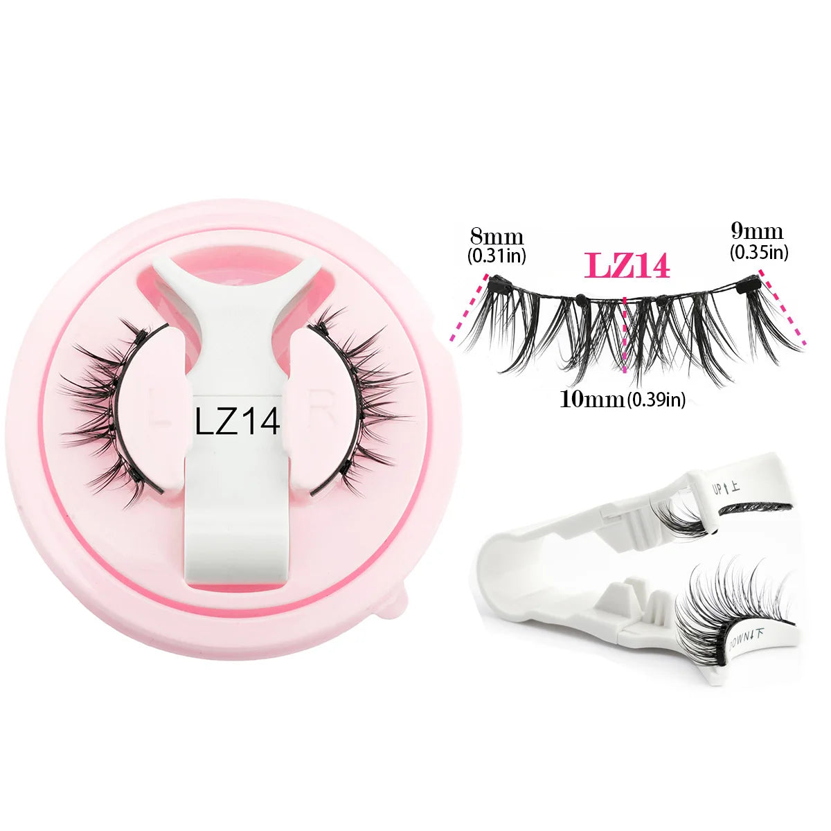 Lanjinglin Magnetic Eyelashes 1 Pair Natural Faux Mink Lashes Reusable False Eyelashes Tweezer Set Eyelash Extension Makeup Tool