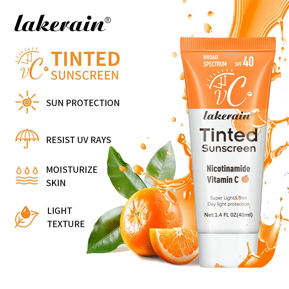 SPF40 Tinted Moisturizing VC Sunscreen Skin Protection Refreshing Makeup Sunscreen Cream UV Anti-aging Resistance Sunscreen
