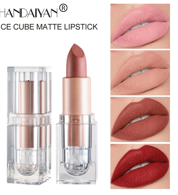 HANDAIYAN Matte Nude Lipstick Velvet Finish Lipsticks Long-Lasting Waterproof Women's Makeup Korean Cosmetic Popular Gift Item