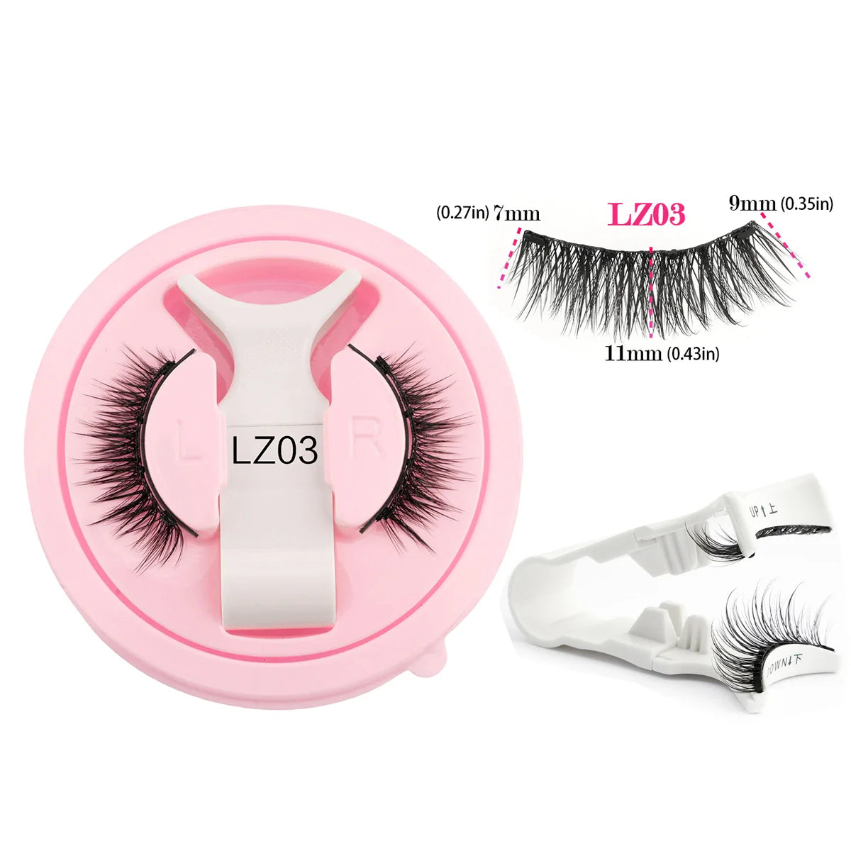 Lanjinglin Magnetic Eyelashes 1 Pair Natural Faux Mink Lashes Reusable False Eyelashes Tweezer Set Eyelash Extension Makeup Tool