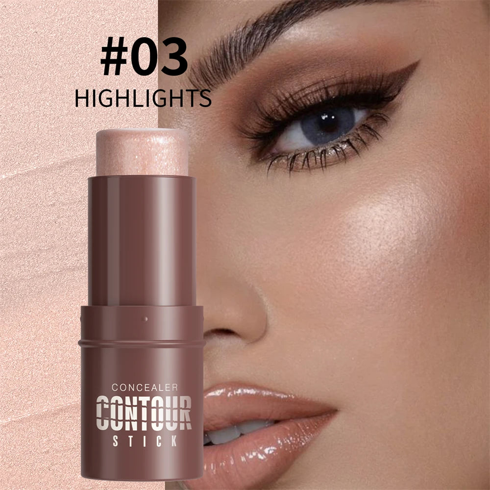 Shimmer Highlighting Bronzer Stick Face Brightening Concealer Pen Long Lasting Corrector Nose Shadow Face Contour Stick Cosmetic