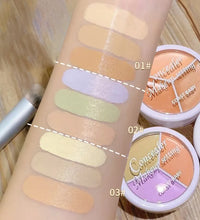 3 Color Concealer Waterproof Long Lasting Foundation Palette Full Coverage Dark Eye Circles Acne Marks Pores Brighten Skin Tone - BlissFully