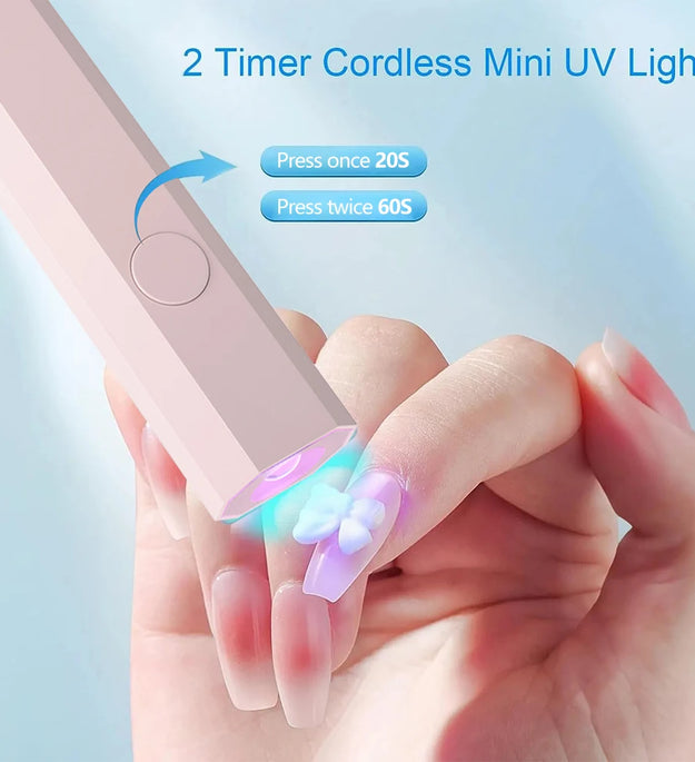 Convenient Handheld Mini UV Light Cure Nails Lamp for Gel Nails LED Nail Lamp for Gel Polish Manicure Nail Dryer for Fast Curing