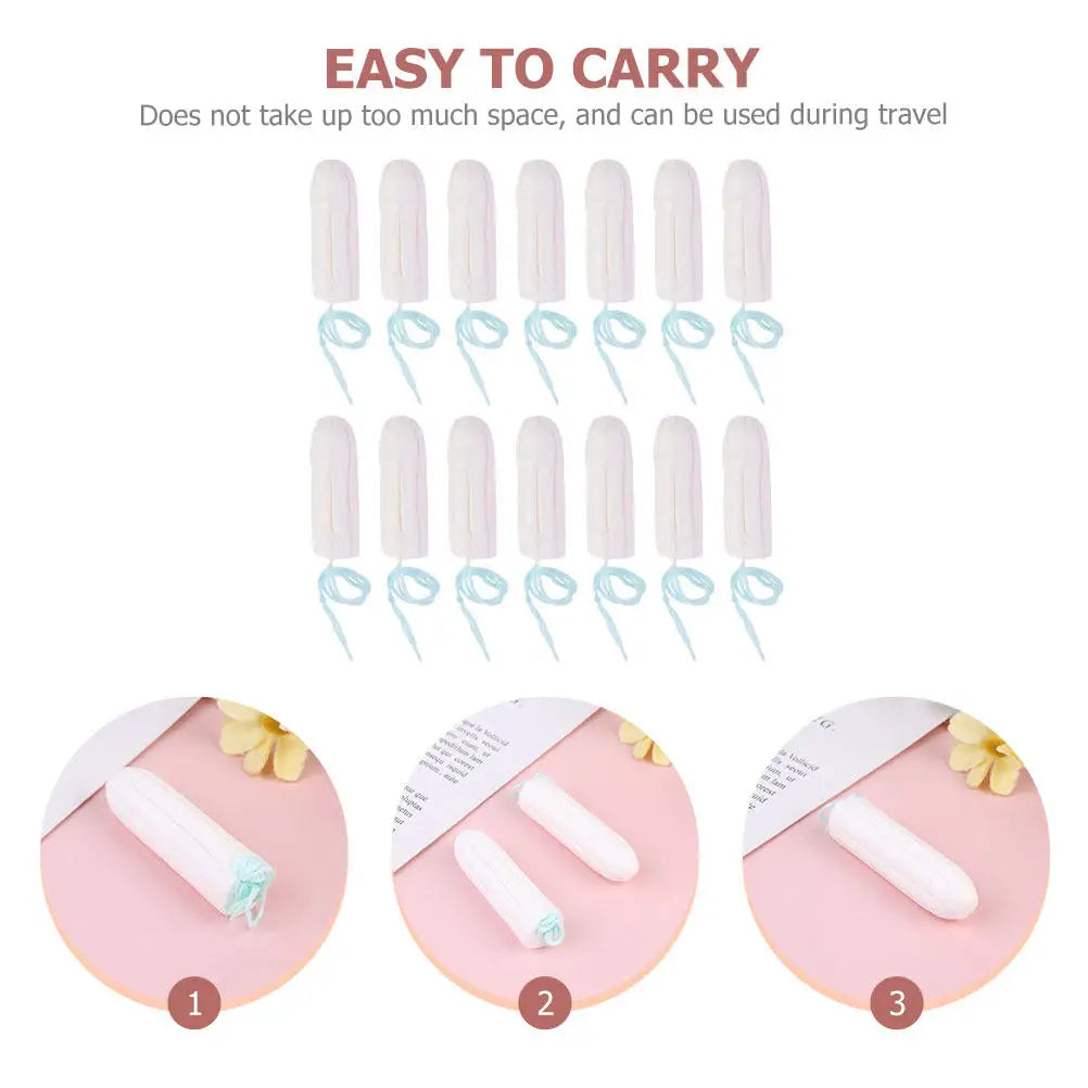 50Pcs Female Sanitary Tampons One-Time Disposable with Finger Push-in Cotton Material Travel Friendly Period Care Soft