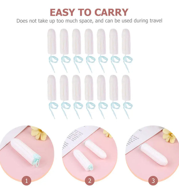 50Pcs Female Sanitary Tampons One-Time Disposable with Finger Push-in Cotton Material Travel Friendly Period Care Soft