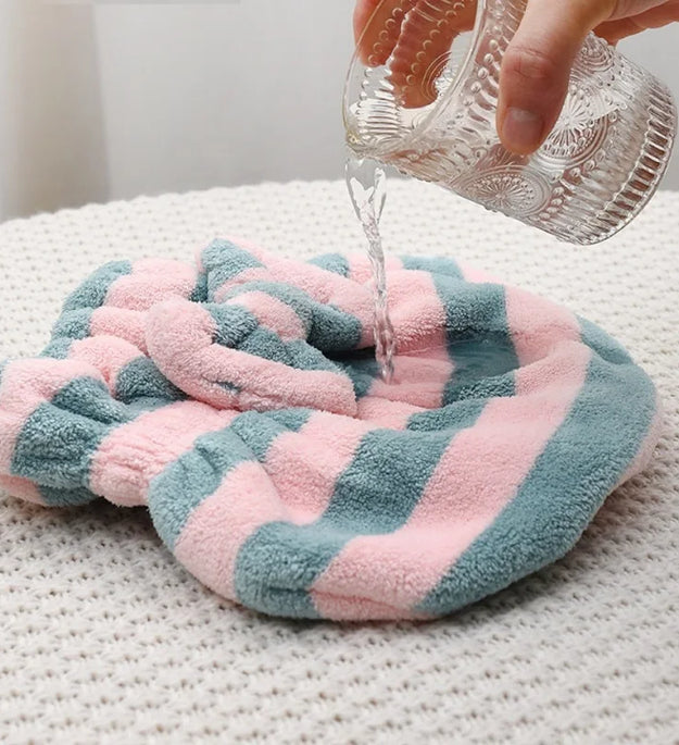 1pcs Dry Hair Towel Quick-Drying Hair Cap Shower Cap for Women Striped Pattern Super Absorbent Bath Accessories Hair Bonnets
