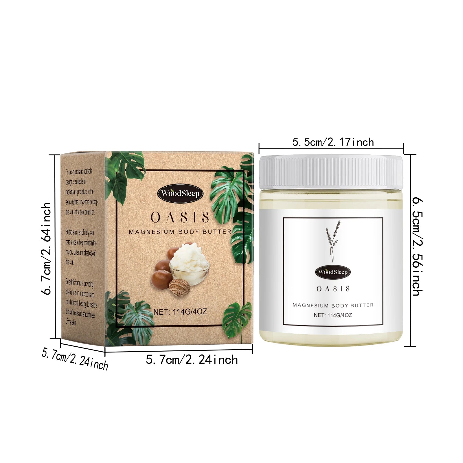 Shea Butter Body Lotion Moisturizing Magnesium Body Butter Nourishing Skin Soft Smooth Soothes Muscles Body Skincare Cream - BlissFully