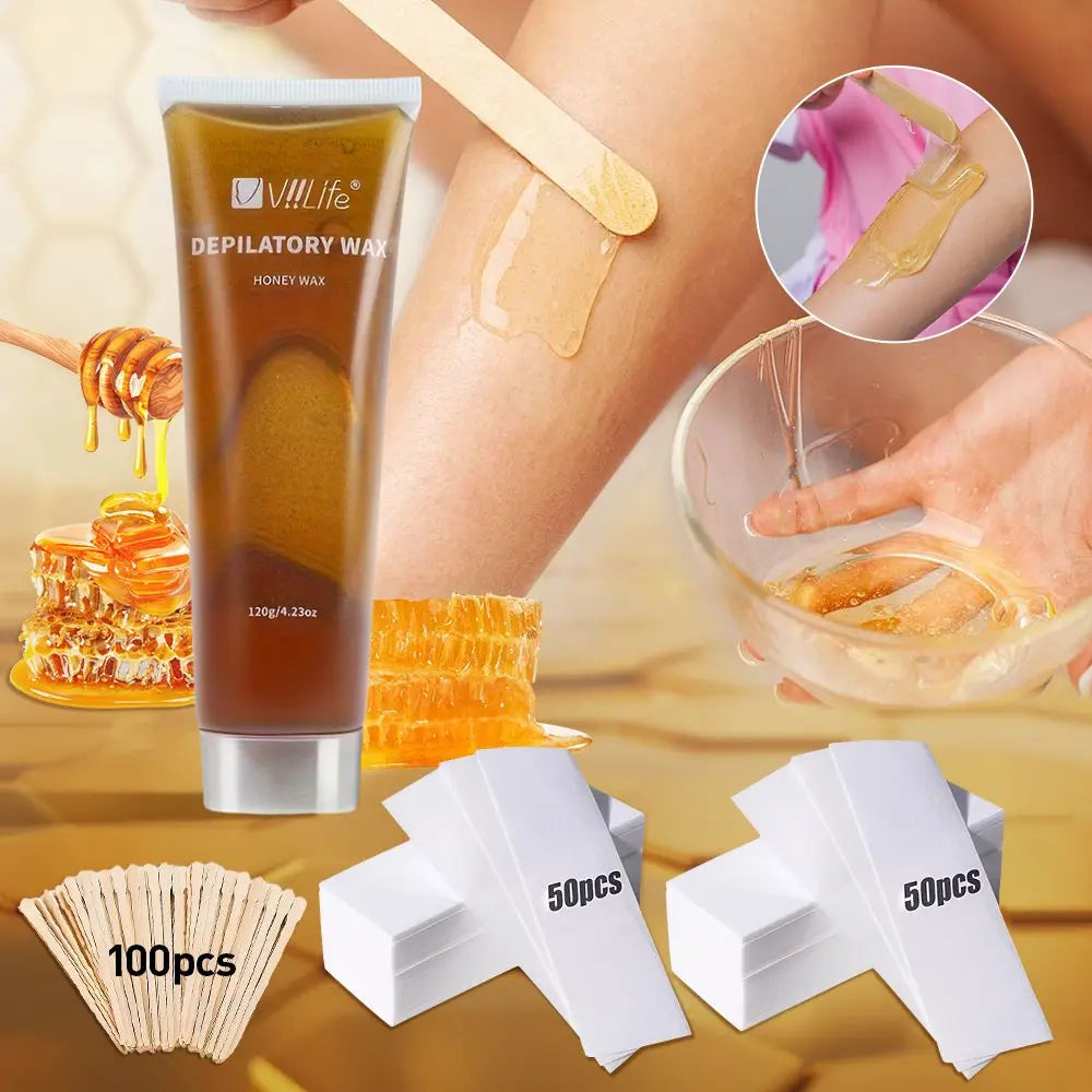 Viilife 120g Natural Sugar Wax – Gentle Adhesion for Painless Hair Removal, Suitable for All Skin Types, Full Body Use