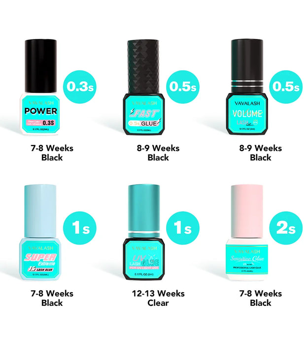 VAVALASH Eyelash Glue 0.3S 0.5S 1S 2S Lashes Extension Adhesive 5ml Fast Drying Lash Glue for Makeup Tool