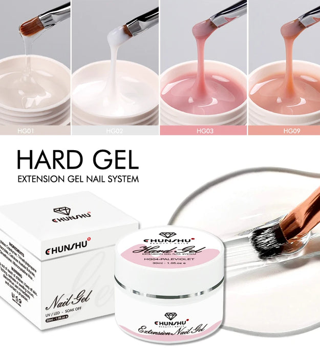 30ML Hard Gel For Nail Extension Milky White Builder Constructor Gel Self Leveling Reinforcement Nail Gels Camouflage Manicure