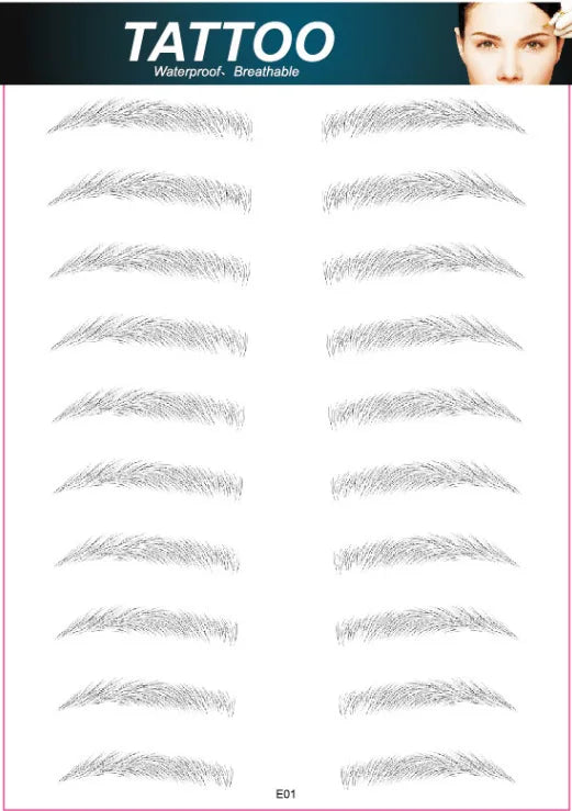 4D Hair Like Eyebrows Makeup Waterproof Eyebrow Tattoo Sticker Long Lasting Natural Fake Eyebrow Stickers Cosmetics 10 pairs 1PC