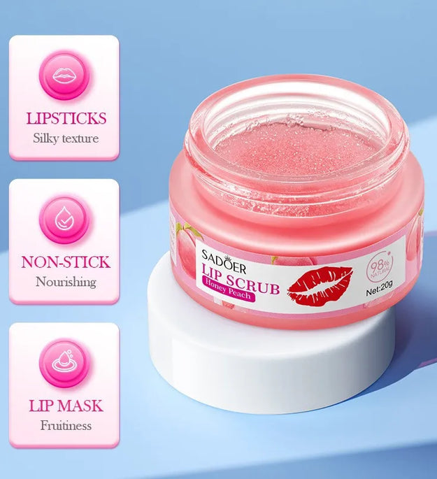 SADOER Fruit Lip Scrub Cream Moisturizing Lips Plumper Hydrating Nourishing Avocado Orange Strawberry Lip Mask Lipstick Care