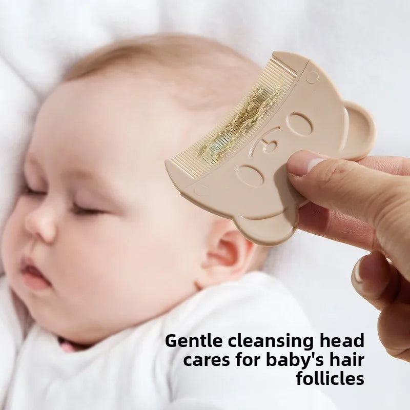 Bear-Shaped Baby Combs for Removing Cradle Cap: Hair Brushes for Boys & Girls, Newborn Scalp Combs to Clear Cradle Rust