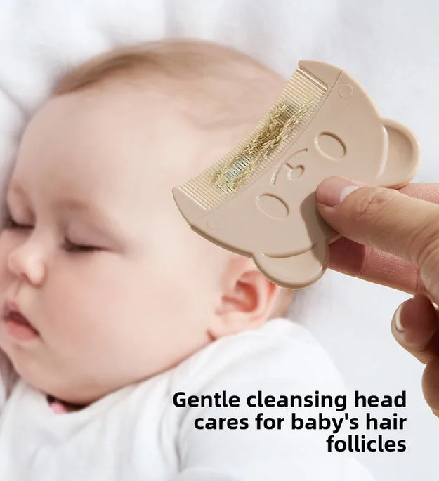 Bear-Shaped Baby Combs for Removing Cradle Cap: Hair Brushes for Boys & Girls, Newborn Scalp Combs to Clear Cradle Rust