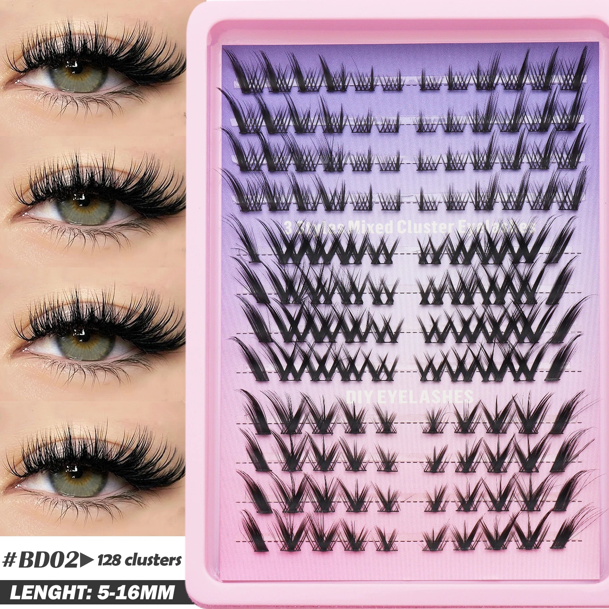 80 cluster Brown Fox Eye Tail False Eyelash wedding party and dates eyelashes  for daily makeup