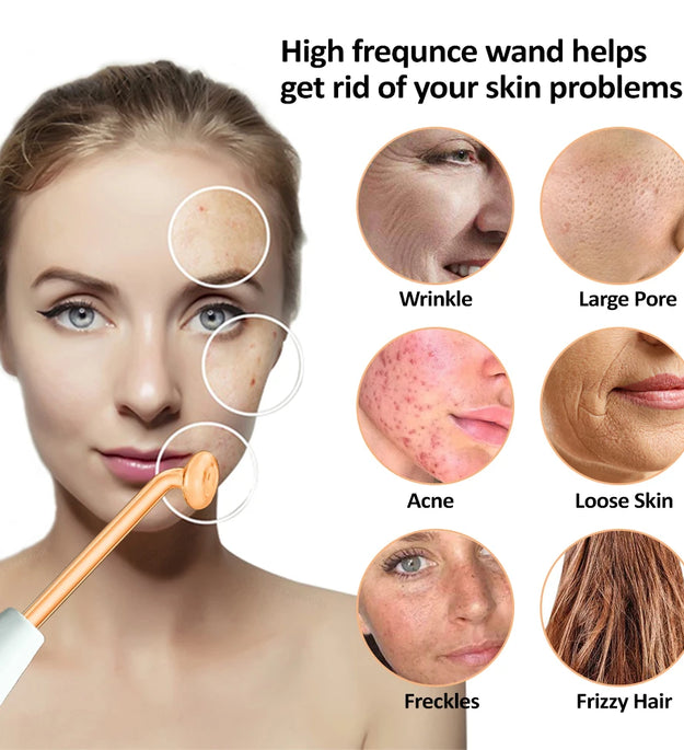 Electric Skin Therapy Wand Machine 4 In 1 Handheld Face Skin Beauty Tools for Acne Massage Skin Tightening Wrinkle Reducing