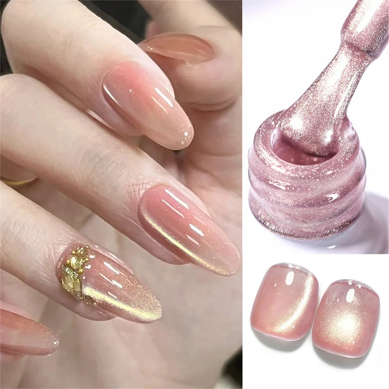 BORN PRETTY 10ml Cat Magnetic Gel Sparkling Ultra Gold Glitter Soak Off UV LED Gel Nail Art Varnish Manicure Valentine's Day