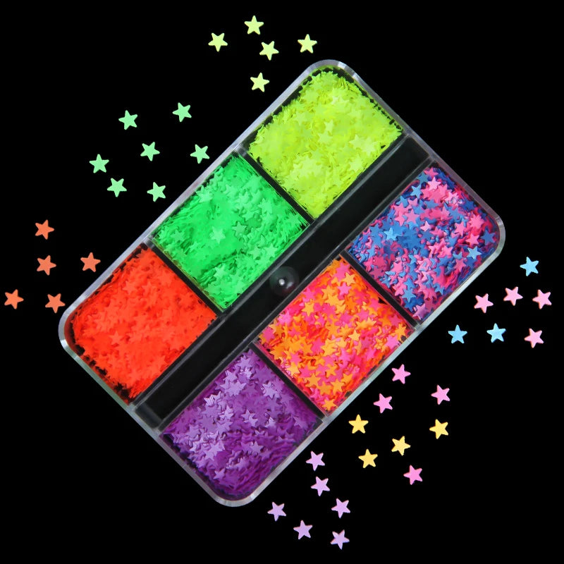 6Grids Holographic Square Nail Art Glitter Sequins Laser Ball Decoration Flakes Manicure Nails Supplies Professional Accessories