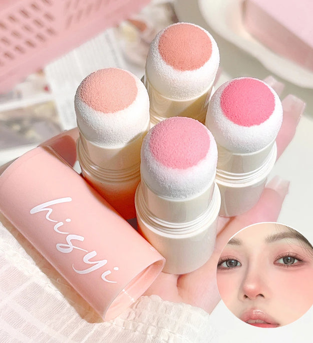 HISYI Yunrou Soft Fog Blush Stick - Energetic and Bouncy, Korean Style, Brightening, Dual-Use for Lips and Cheeks