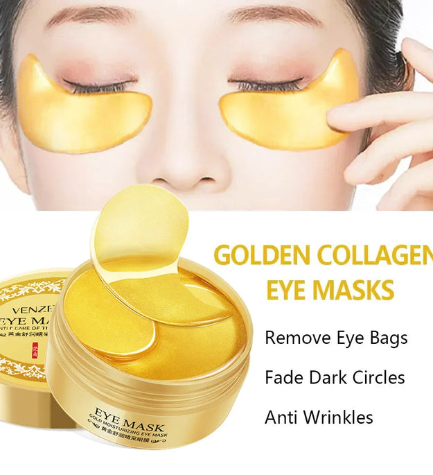60pcs/box Seaweed Gold Collagen Eye Mask Anti Dark Circles Removal Eyes Bags Moisturizing Anti-aging Eye Patches Eyes Gel Mask
