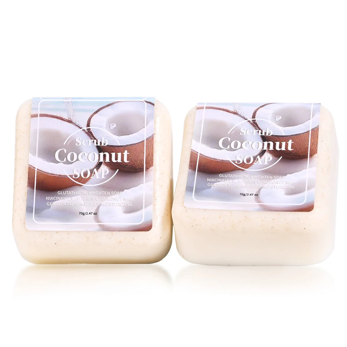 Glutathione Coconut Scrub Handmade Soap Deep Cleansing And Moisturizing Cleansing Bath Plant Essential Oil Soap Portable Soap