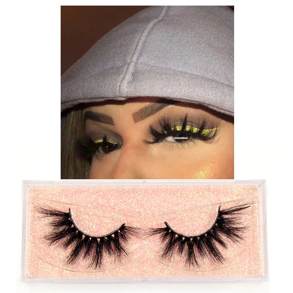 LEHUAMAO Eyelashes 3D Mink Lashes natural handmade volume soft lashes long eyelash extension real mink eyelash for makeup D103