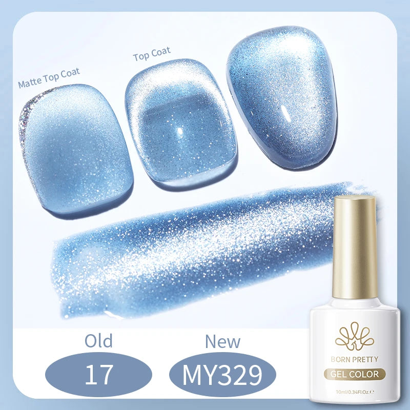 BORN PRETTY 10ml Dark Red Cat Magnetic Gel Nail Polish for Winter Nails DIY Jelly Glass Silver-Light Varnis Semi Permanent