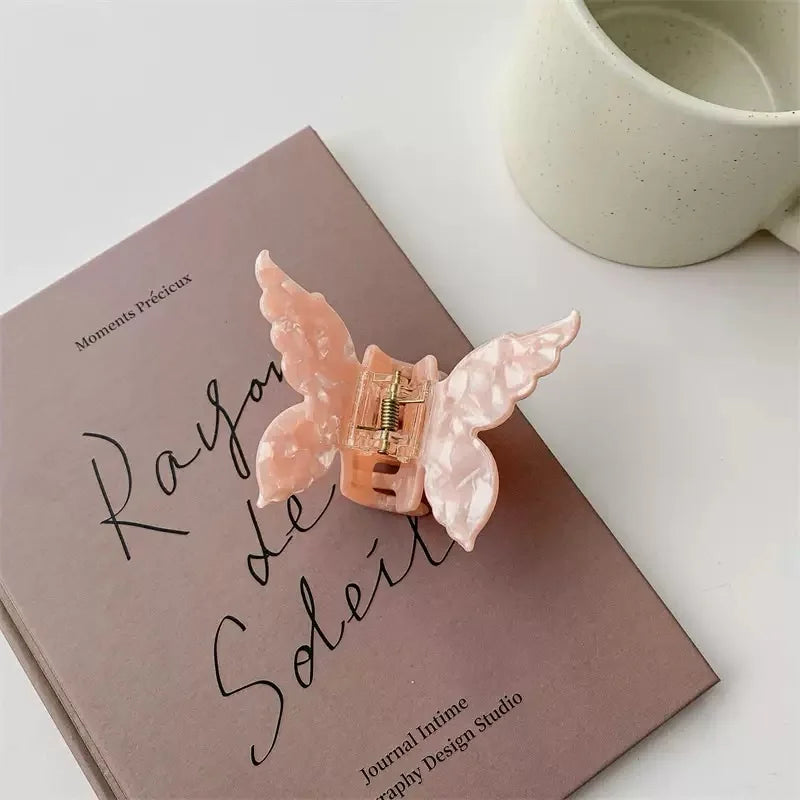 Super Fairy Three-Dimensional Butterfly Half-Tied Hair Back Of The Head Acetate Clip Hair Accessories For Women - BlissFully