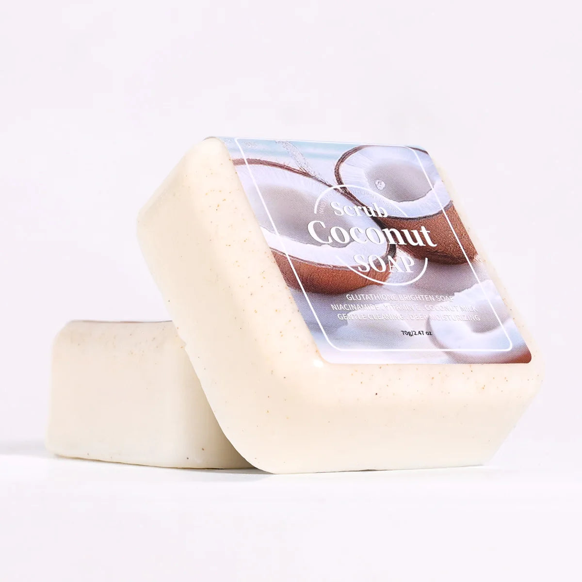 Glutathione Coconut Scrub Handmade Soap Deep Cleansing And Moisturizing Cleansing Bath Plant Essential Oil Soap Portable Soap