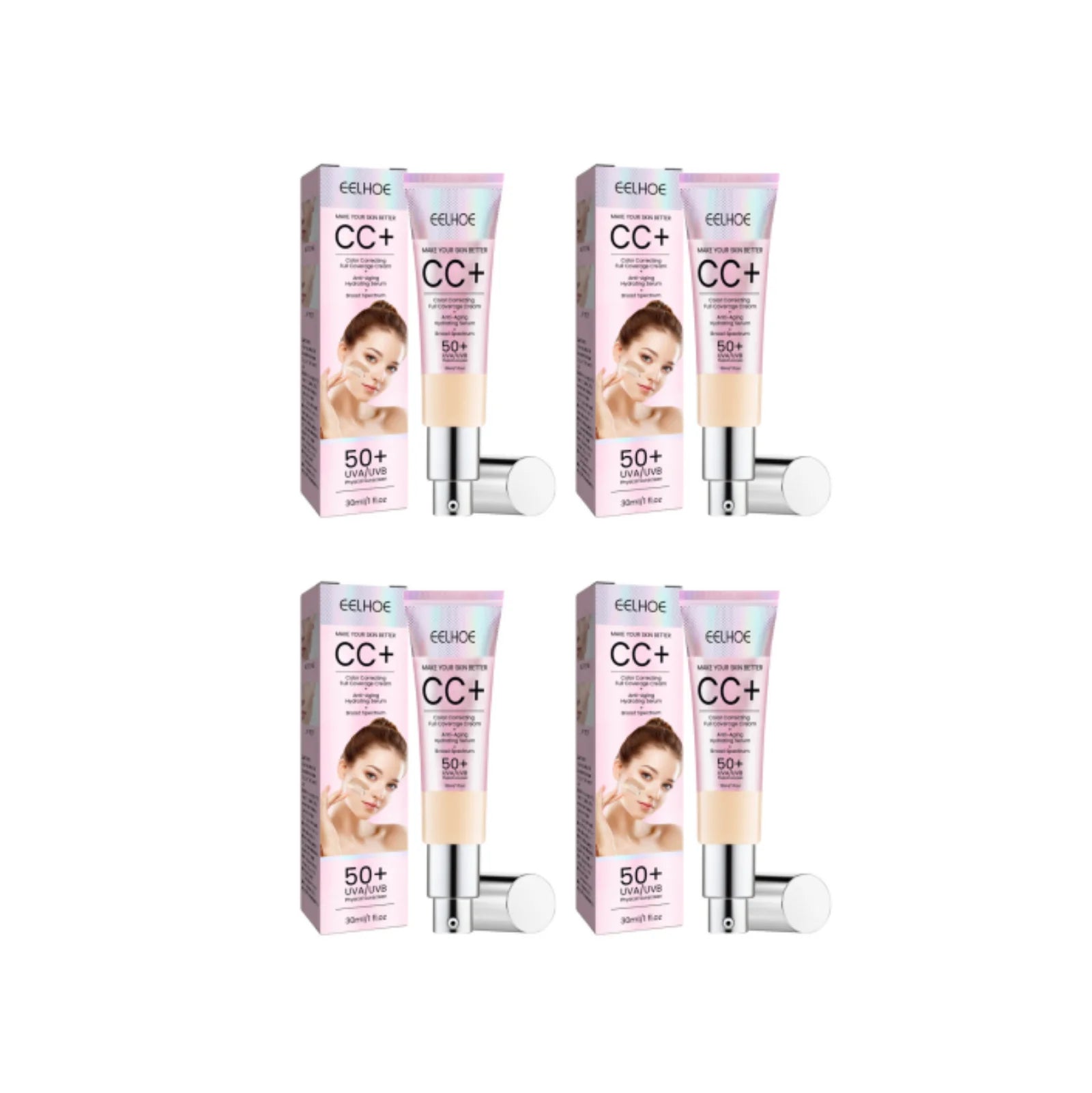 Natural Foundation Cc Cream Waterproof Brighten Moisturizing Foundation Concealer Oil-Control Sunscreen Spf 50 Makeup Cosmetics - BlissFully