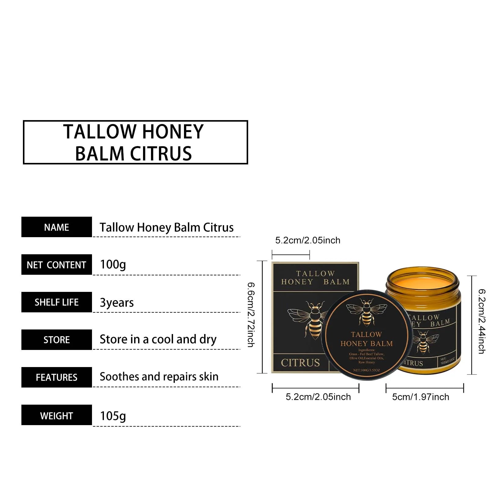 Tallow Honey Cream Glow Hydrating Skin Improve Elasticity Soft Bleaching Improve Dullness Firming Face Body Moisturizer Lotion - BlissFully
