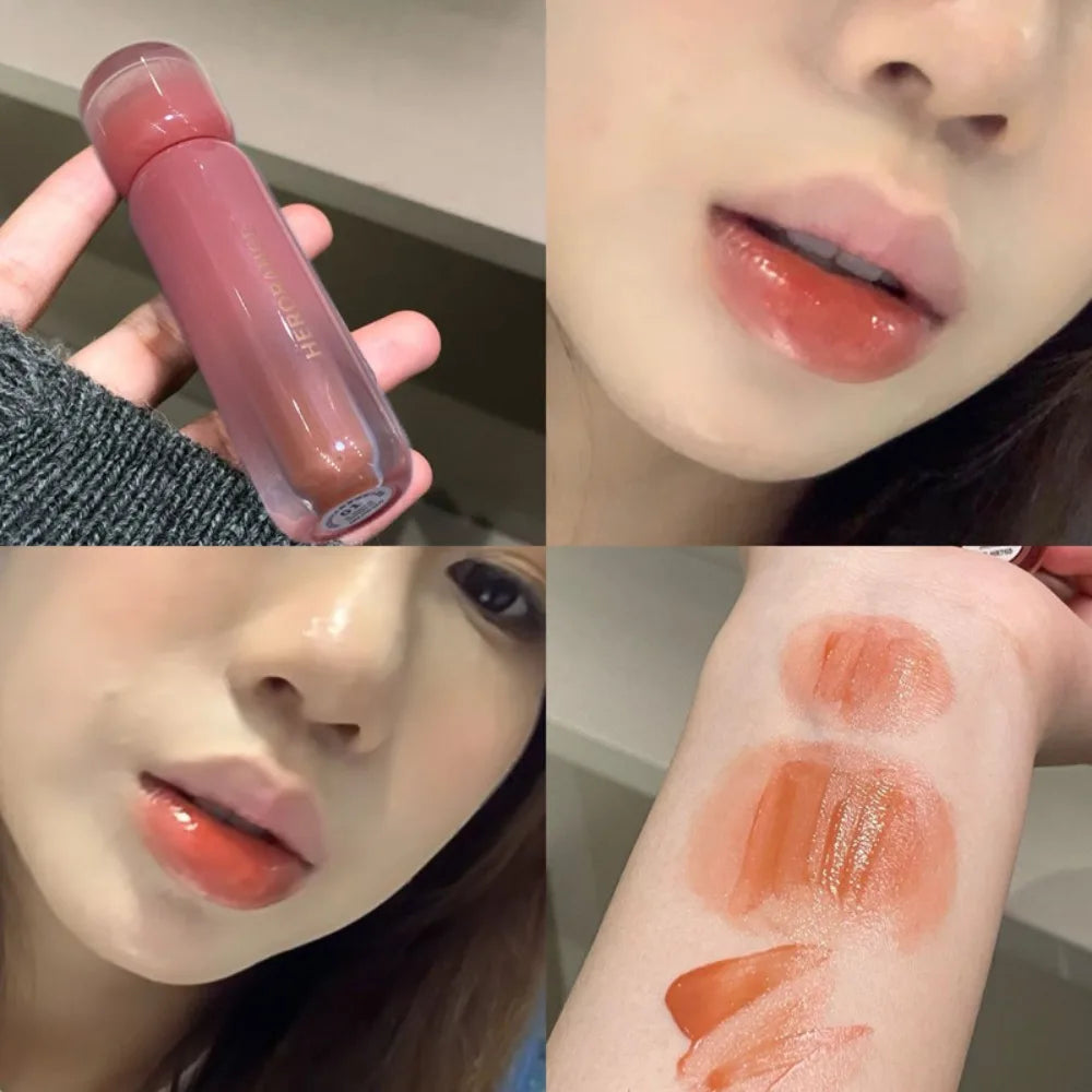 Smoked Grape Purple Red Lip Glaze Mirror Water Lip Gloss Moisturizing Liquid Lipstick Clear Tint Women Korean Makeup Cosmetics